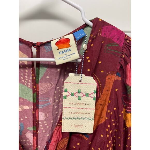 NWT Farm Rio Wrap Jumpsuit Red printed size XS Boho Tropical preppy - Picture 4 of 13